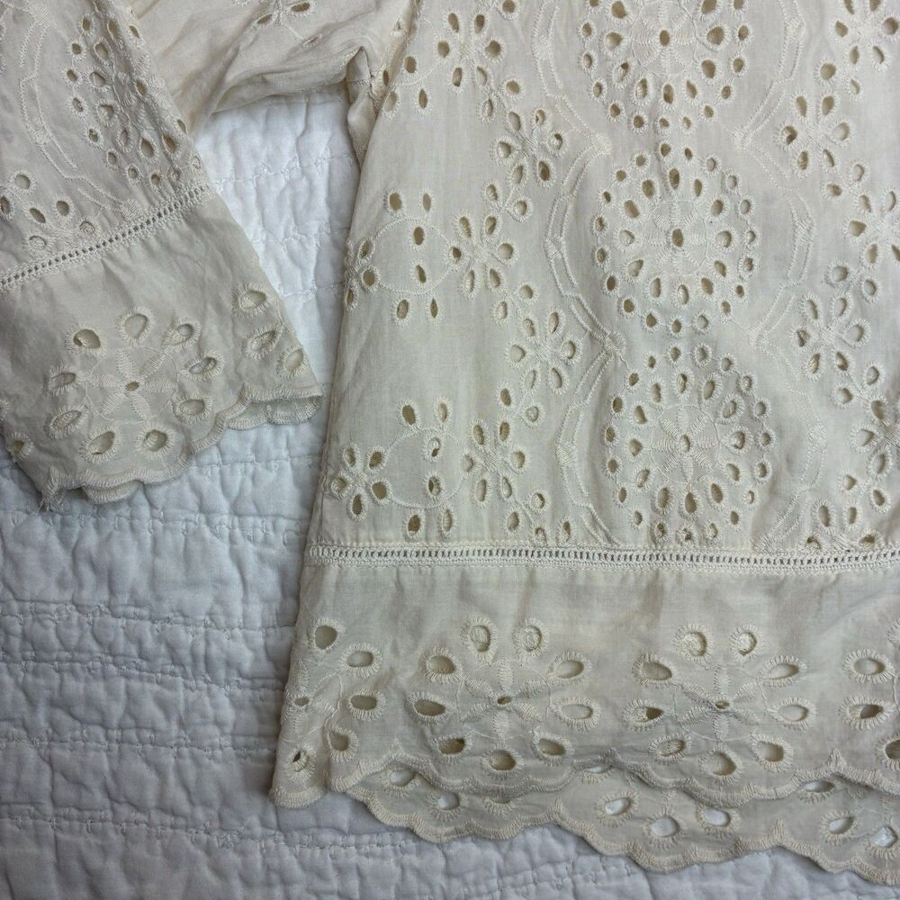White Eyelet Lace Blouse - Women Tops - Picture 7 of 11